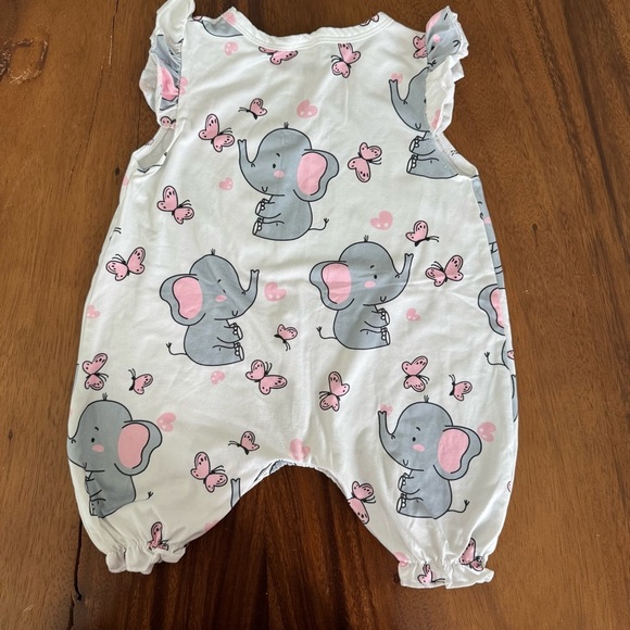 Baby Girl Elephant Print Romper Size 9-12M - Picture 3 of 3